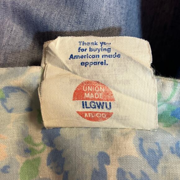 VTG Day Dress The Jones Girl Sz 12 Blue Floral Midi Pleated Feminine 50s 60s - Picture 9 of 13